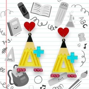 A+ School Theme Acrylic Earrings